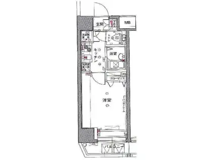 セジョリ早大通(1K/11階)の間取り写真