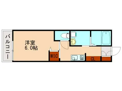 THE TERRACE若久(1K/2階)の間取り写真
