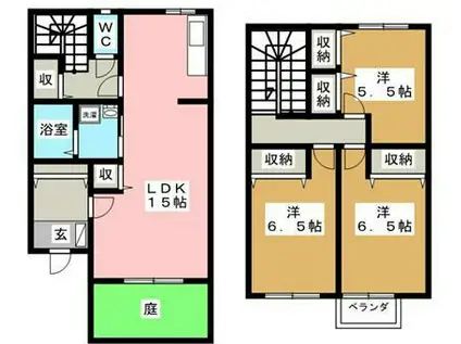 ウエストパレス(3LDK/1階)の間取り写真