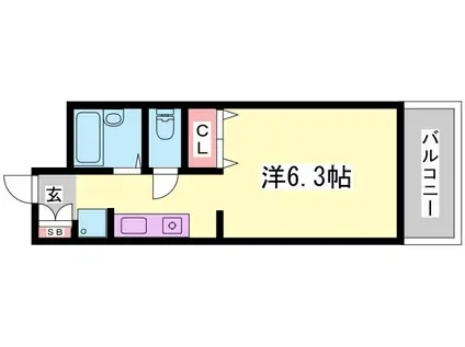 アミスタ花北(1K/1階)の間取り写真