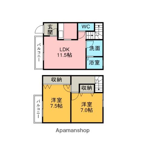 ハミングバードヒロ(2LDK/1階)の間取り写真