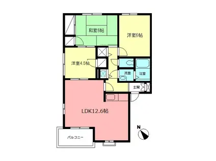 古館ハイツ(3LDK/2階)の間取り写真