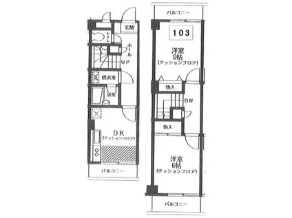 グリーンテラス(2DK/1階)の間取り写真