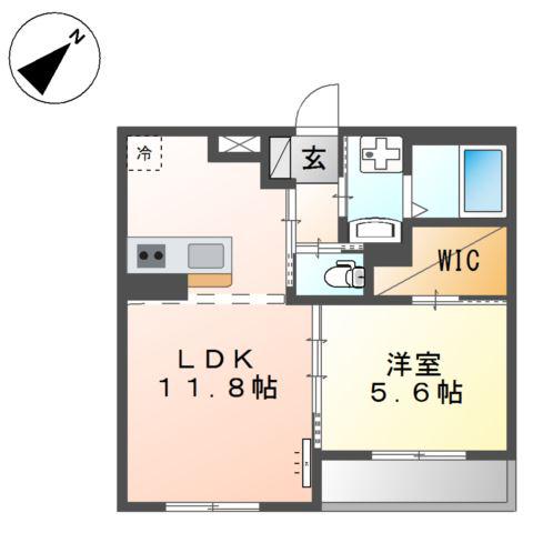 フォレスト離宮BLOOM(1LDK/2階)の間取り写真