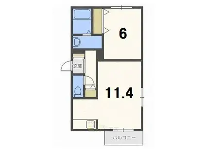 ENCHAN-THE菊水(1LDK/1階)の間取り写真