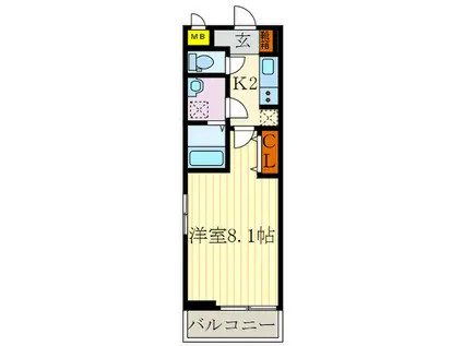 アンランジュ(1K/2階)の間取り写真
