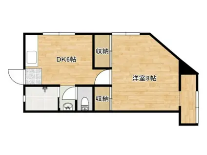 第一津広ビル(1DK/5階)の間取り写真