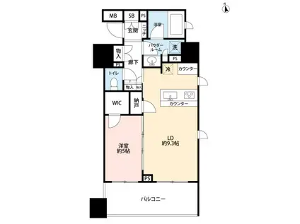 ガーデングラス御茶ノ水(1LDK/5階)の間取り写真