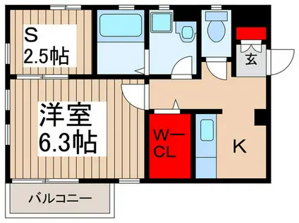 タンタベート(1SK/1階)の間取り写真