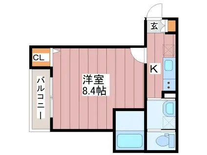 ブランノワール南仙台(1K/1階)の間取り写真