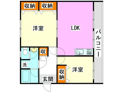 大内田ビルNO2(2LDK/3階)の間取り写真