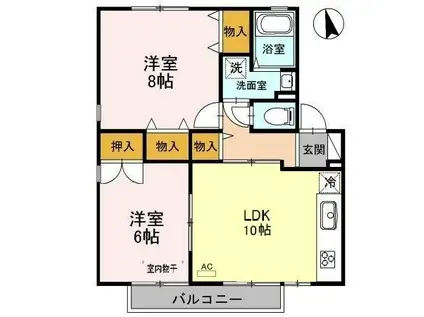 グリーンピア・マスダB(3K/1階)の間取り写真