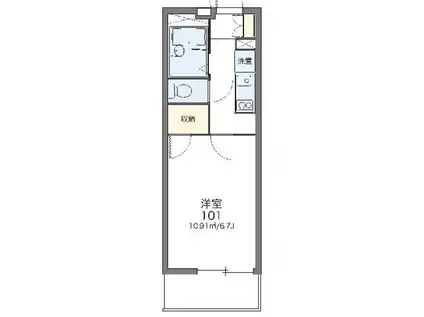 レオパレスエスポワール桜木町(1K/1階)の間取り写真