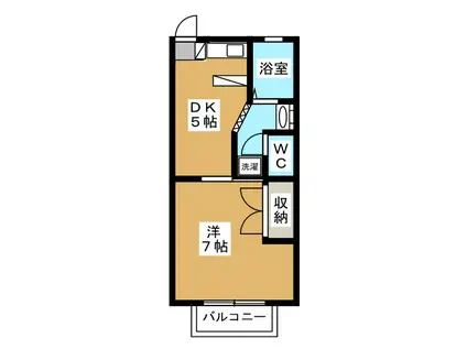 マリアージュC(1DK/1階)の間取り写真