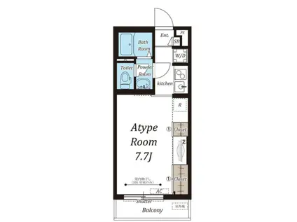 リブリ・所沢(1K/3階)の間取り写真