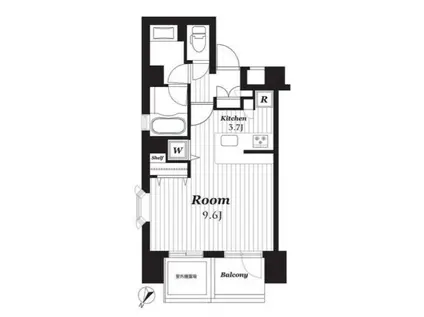 デュオ・スカーラ古河庭園(ワンルーム/8階)の間取り写真