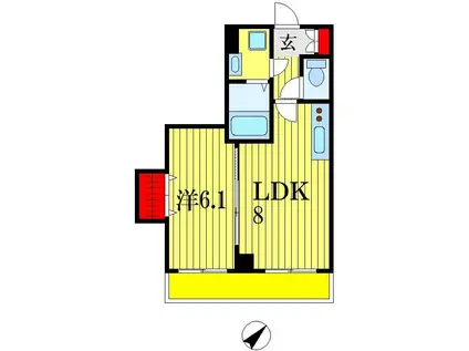 金太郎ヒルズ155(1LDK/3階)の間取り写真