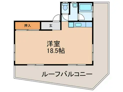 朝日ビル(ワンルーム/4階)の間取り写真