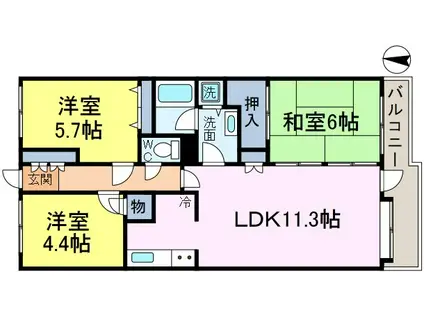 FOREST HOUSE(3LDK/4階)の間取り写真