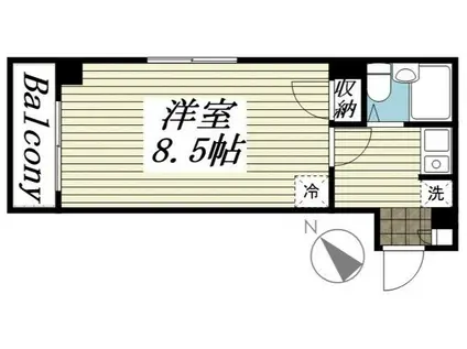 TKマンション(1K/2階)の間取り写真