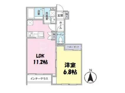 グランジュール(1LDK/1階)の間取り写真