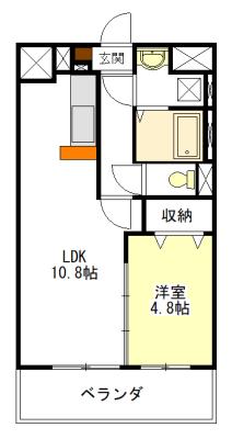 Z.BLDG(1LDK/1階)の間取り写真
