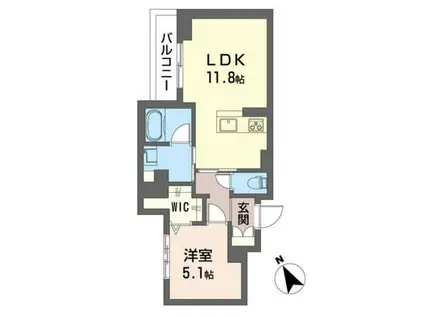 シャーメゾンコミノス(1LDK/3階)の間取り写真