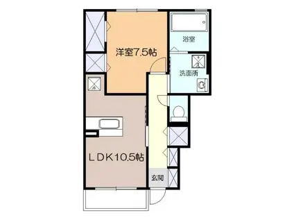 グランドソレーユ(1LDK/1階)の間取り写真