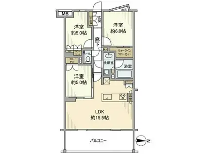 プレシス宮崎台(1SLDK/5階)の間取り写真