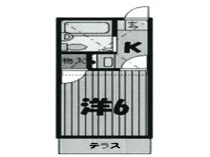 ヴィラ妙蓮寺(1K/1階)の間取り写真