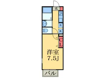 プリマ マテリア 八千代台(1K/2階)の間取り写真