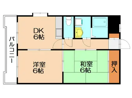 ルミエール石田(2DK/5階)の間取り写真