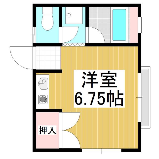 ニューハイツ宮下(ワンルーム/2階)の間取り写真