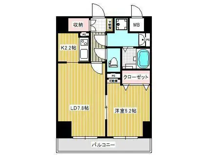 エスポワール錦(1LDK/9階)の間取り写真