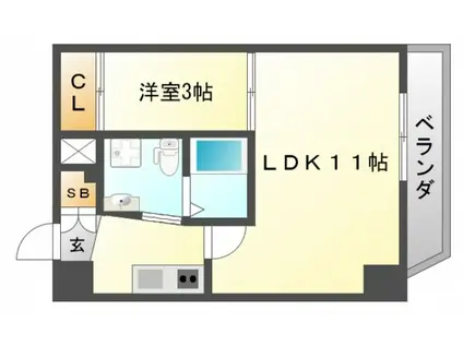 MCOURT関大前(1LDK/6階)の間取り写真