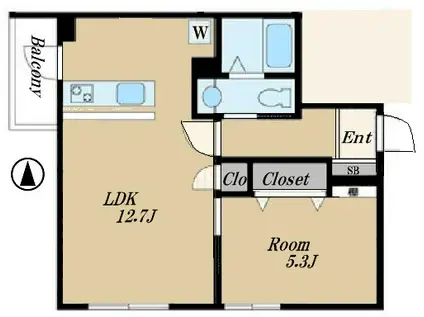 SHIBUYA NISHIHARA RESIDENCE(1LDK/3階)の間取り写真