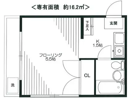サンライズ南長崎(1K/4階)の間取り写真