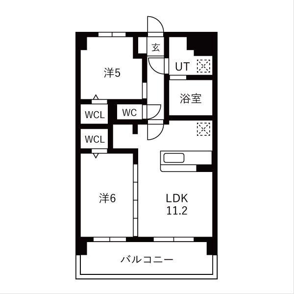 Y&M 祇園(2LDK/5階)の間取り写真