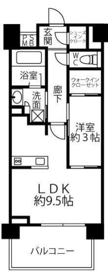 クリオラベルヴィ横濱サウス(1LDK/2階)の間取り写真