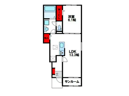 ル・シャルム南参道(1LDK/1階)の間取り写真