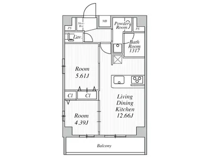 マウンテンエミネンスIII(1LDK/3階)の間取り写真