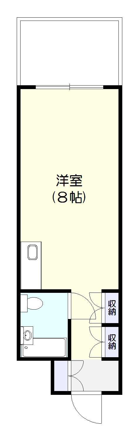 テンダーヴィラ九十九里 5F(ワンルーム/5階)の間取り写真