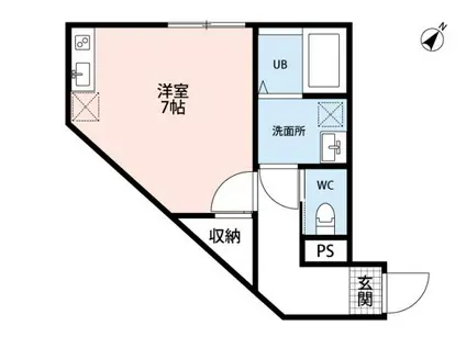 レジデンス新松戸(ワンルーム/1階)の間取り写真