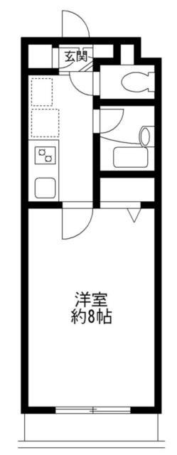 ドゥ・ベルジュール(1K/4階)の間取り写真