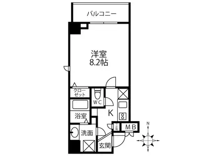 パークフロント常盤(1K/5階)の間取り写真