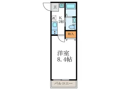 NOA北野(1K/2階)の間取り写真