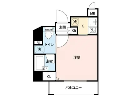 ワイズ ル・リオン新宿中井(1K/4階)の間取り写真