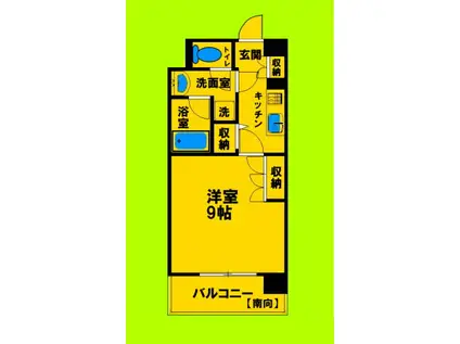 アスール江坂(1K/10階)の間取り写真