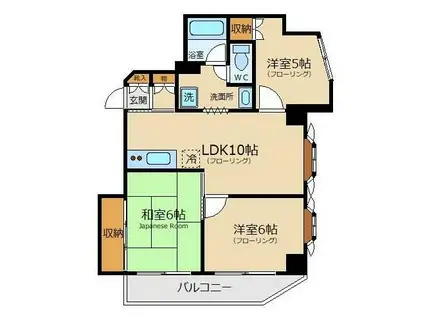 ルミエール給田(3LDK/3階)の間取り写真