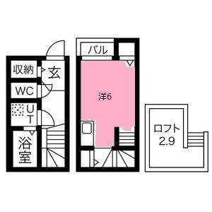 ルークス名古屋(ワンルーム/1階)の間取り写真